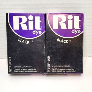 Rit Dye Black 15 All-Purpose Concentrated Lot Of Two 1 1/8 oz Each